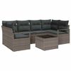 vidaXL Conjunto de Sof&aacute; de Jardim 7 pcs Cinzeto Rattan e A&ccedil;o e Vidro