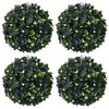 vidaXL Bolas artificiais de buxo com luzes LED 4 pcs verde 12 cm