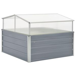vidaXL Estufa 100x100x85 cm a&ccedil;o galvanizado cinzento