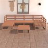 vidaXL 7 pcs conjunto lounge de jardim pinho s&oacute;lido castanho mel