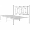 vidaXL Estrutura de cama com cabeceira 90x200 cm metal branco