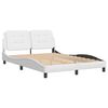 vidaXL Estrutura de cama sem colch&atilde;o Zadar couro artificial 140x190 cm branco