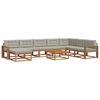 vidaXL Conjunto de Sof&aacute;s para Exterior 9 pcs Cinza Natural e Claro