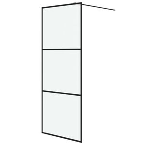 vidaXL Divis&oacute;ria de chuveiro 80x195 cm vidro opaco ESG preto