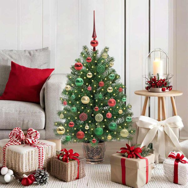 vidaXL &Aacute;rvore de Natal Artificial com 150 LEDs Verde 95 cm PE e PVC