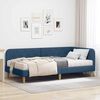 vidaXL Estrutura de Cama de Canto com colch&atilde;o Azul 90 x 200 cm tecido