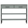vidaXL Móvel consola c/ pernas de metal pinho maciço OSLO cinzento