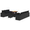 vidaXL Conjunto de Sof&aacute; de Jardim 10 unid. 9-N&uacute;mero de lugares Preto