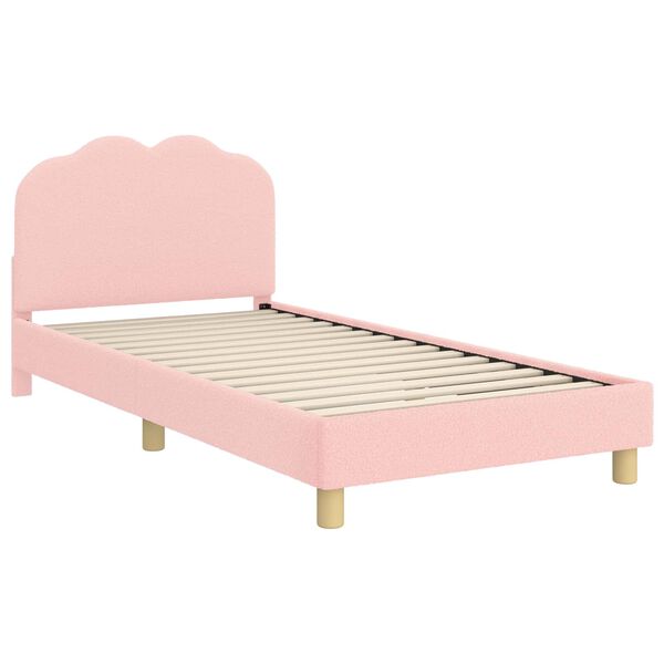 vidaXL Estrutura de Cama Infantil com Cabeceira Rosa 90 x 200 cm