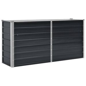 vidaXL Canteiro elevado jardim a&ccedil;o galvanizado 160x40x77cm antracite