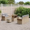 vidaXL Conjunto de Sof&aacute; de Jardim 8 pcs Bege vime PE