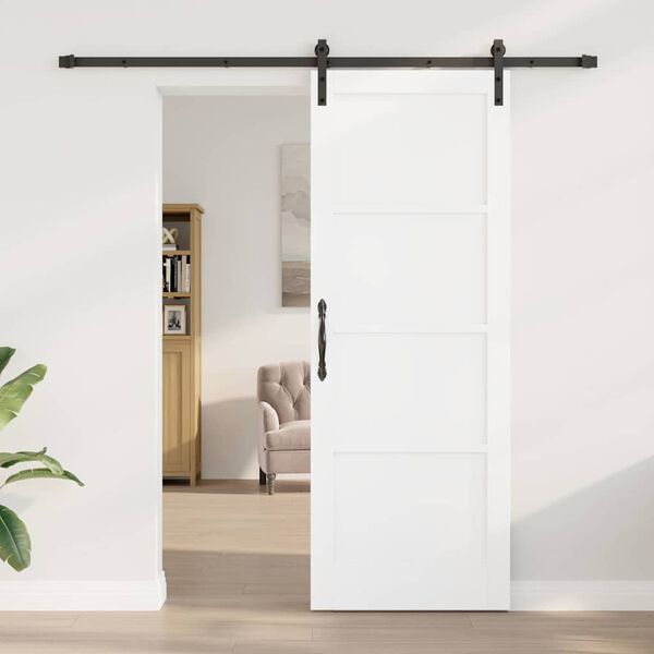 vidaXL Porta Deslizante Branco 78 x 211 cm Madeira de Pinheiro S&oacute;lida