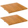 vidaXL Tapete de banho Castanho 50 x 50 cm Madeira S&oacute;lida de Ac&aacute;cia