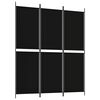vidaXL Biombo/divis&oacute;ria com 3 pain&eacute;is 150x180 cm tecido preto
