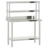 vidaXL Mesa trabalho cozinha c/ prateleira 110x55x150cm a&ccedil;o inoxid&aacute;vel
