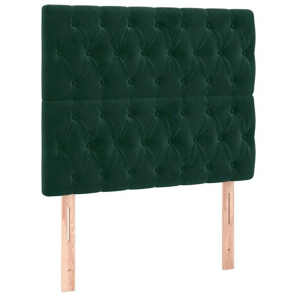 vidaXL Cabeceira Verde Escuro 100x7x118/128 cm Veludo