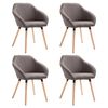 vidaXL Cadeiras de jantar 4 pcs tecido cinzento-acastanhado
