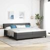 vidaXL Cama Box com colch&atilde;o Cinzento escuro 200 x 200 cm tecido