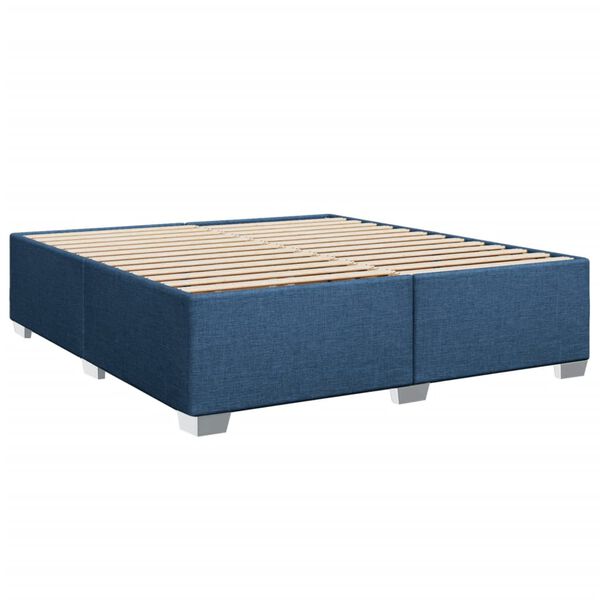 vidaXL Estrutura de cama sem colch&atilde;o 200x200 cm tecido azul