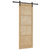 vidaXL Porta Deslizante Natural 83 x 232 cm Madeira de Pinho Maci&ccedil;a