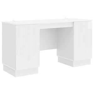 vidaXL Mesa Branco Brilhante 142,5 x 50 x 75 cm Derivados de Madeira