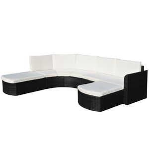 vidaXL Conjunto de sof&aacute;s de jardim 16 pcs vime preto
