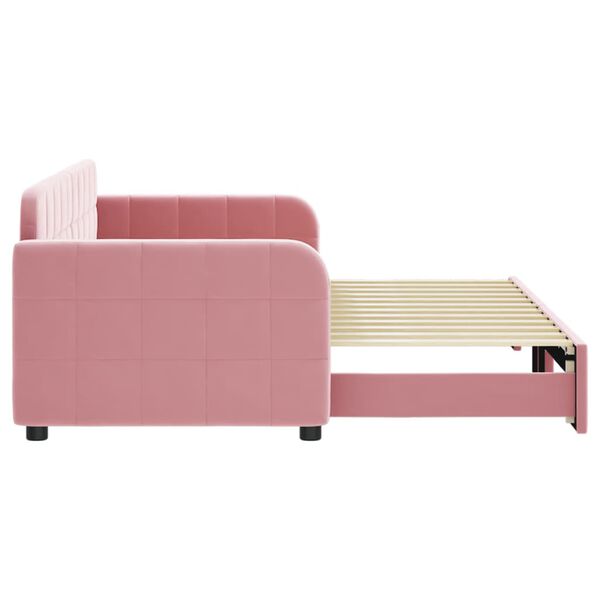 vidaXL Sof&aacute;-cama com gavet&atilde;o 80x200 cm veludo rosa