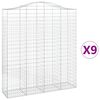 vidaXL Cestos gabi&atilde;o arqueados 9pcs 200x50x220/240cm ferro galvanizado
