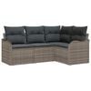 vidaXL Conjunto de Sof&aacute; de Jardim 4 unid. Cinzeto vime PE