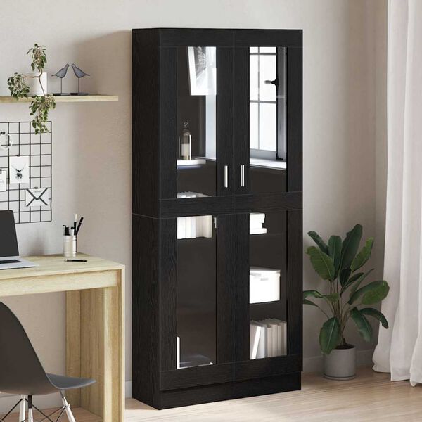 vidaXL Gabinete de Livros Carvalho preto 82,5 x 30,5 x 185 cm