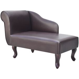 vidaXL Chaise longue couro artificial castanho