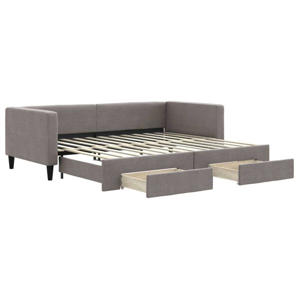 vidaXL Sof&aacute;-cama c/ gavet&atilde;o/gavetas 90x200 cm tecido cinza-acastanhado