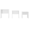 vidaXL Mesas de centro de encastrar 3 pcs contrapl. branco brilhante