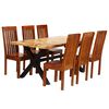 vidaXL Conjunto mesa de jantar 7 pcs madeira mangueira e ac&aacute;cia maci&ccedil;a