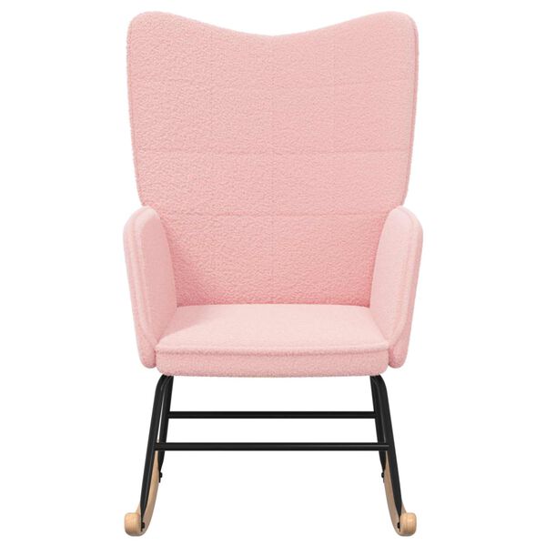vidaXL Cadeira de baloi&ccedil;o Rosa Tecido Sherpa