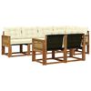 vidaXL Conjunto de Sof&aacute;s para Exterior 7 pcs Natural e Creme