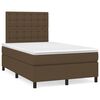 vidaXL Cama box spring c/ colch&atilde;o/LED 120x190cm tecido castanho-escuro