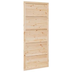 vidaXL Porta de celeiro 100 x 2,5 x 208 cm Madeira de Pinho Maci&ccedil;a