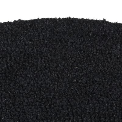 vidaXL Tapete de porta semicircular 40x60 cm fibra coco tufada preto