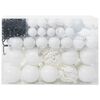 vidaXL Conjunto de Bolas de Natal com 150 LEDs 61 pcs Branco Plástico