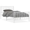 vidaXL Estrutura de cama com cabeceira e p&eacute;s 100x200 cm metal branco