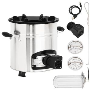 vidaXL Fog&atilde;o a lenha c/ ventilador USB 35,5x26x28cm a&ccedil;o inox. prateado