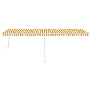 vidaXL Toldo El&eacute;trico 6 x 3 m Amarelo e branco &agrave;s riscas