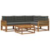 vidaXL Conjunto de Sof&aacute;s para Exterior 5 pcs Natural e Antracite