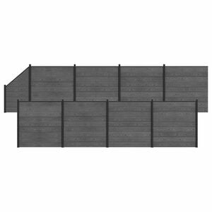 vidaXL Conjunto de Cercas 9 unid. 1484 x 186 cm WPC e Alum&iacute;nio