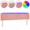 vidaXL Cabeceira de cama c/ luzes LED veludo 183x16x78/88 cm rosa
