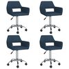 vidaXL Cadeiras de jantar girat&oacute;rias 4 pcs tecido azul