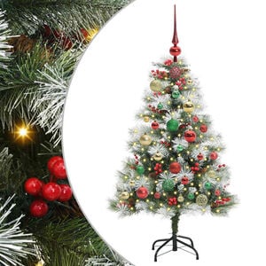 vidaXL &Aacute;rvore de Natal Artificial Verde e branco 120 cm