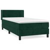 vidaXL Cama com molas/colch&atilde;o 100x200 cm veludo verde-escuro