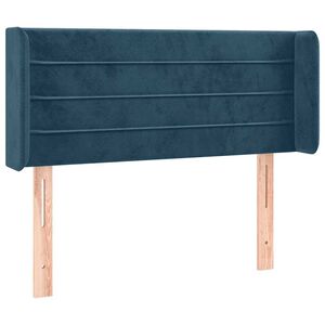 vidaXL Cabeceira de cama c/ abas veludo 83x16x78/88 cm azul-escuro